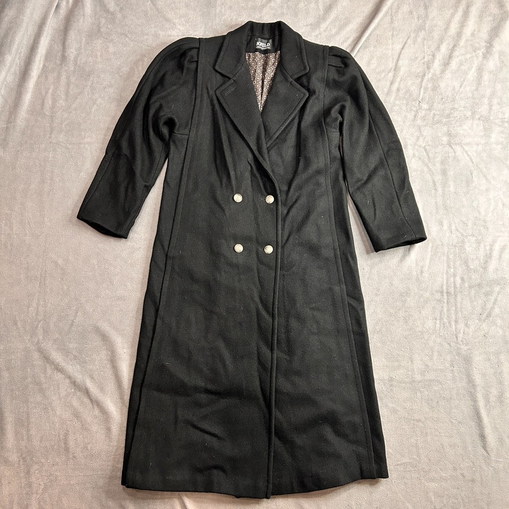 Vintage Jofeld By Forstmann Trench Coatโ Women Black Medallion Lined Wool Blend